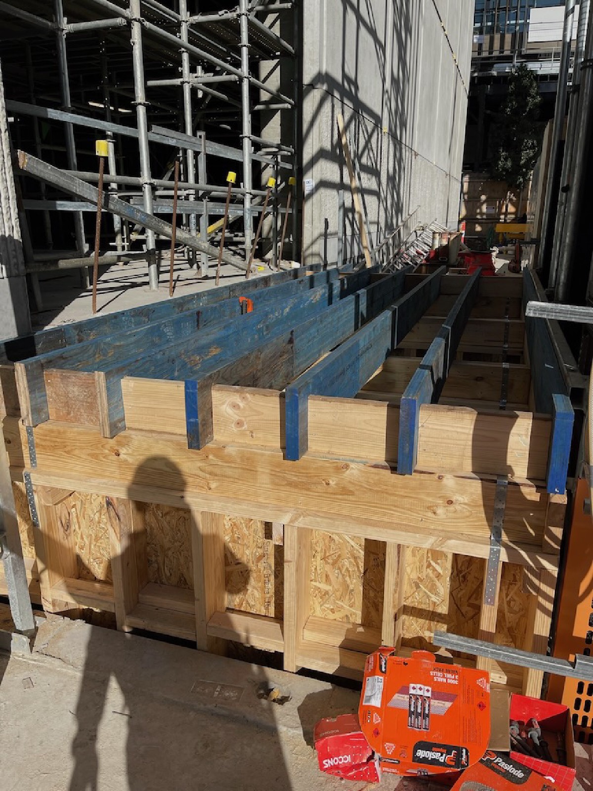 Bridge span with structural ties to hoist tower