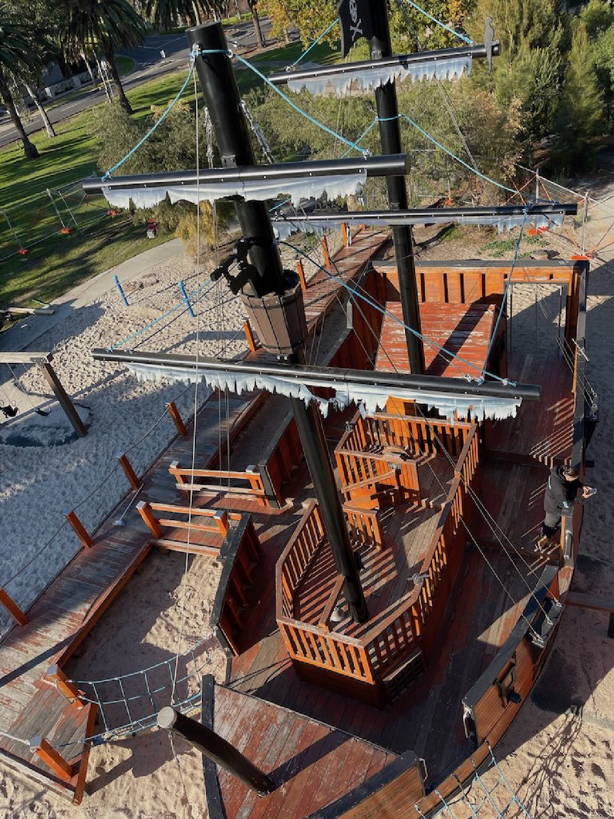 Safety rails and finishes on the refurbished play ship