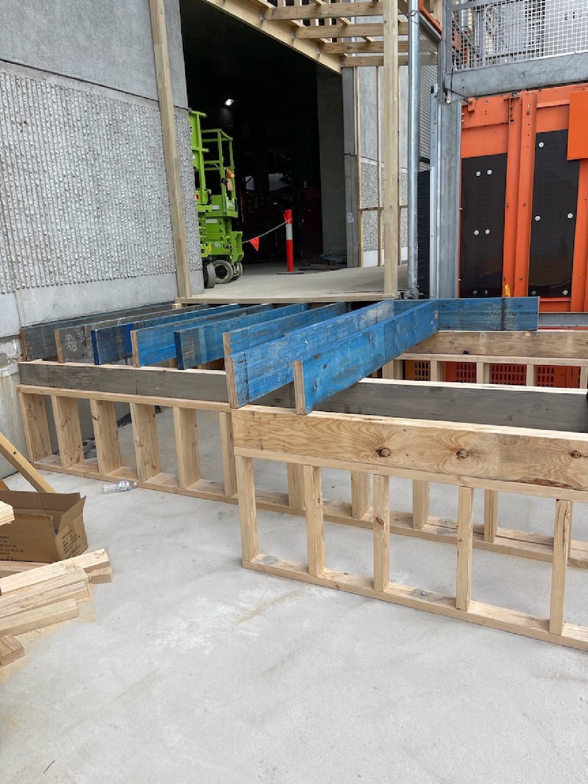 Ramp substructure and posts set out