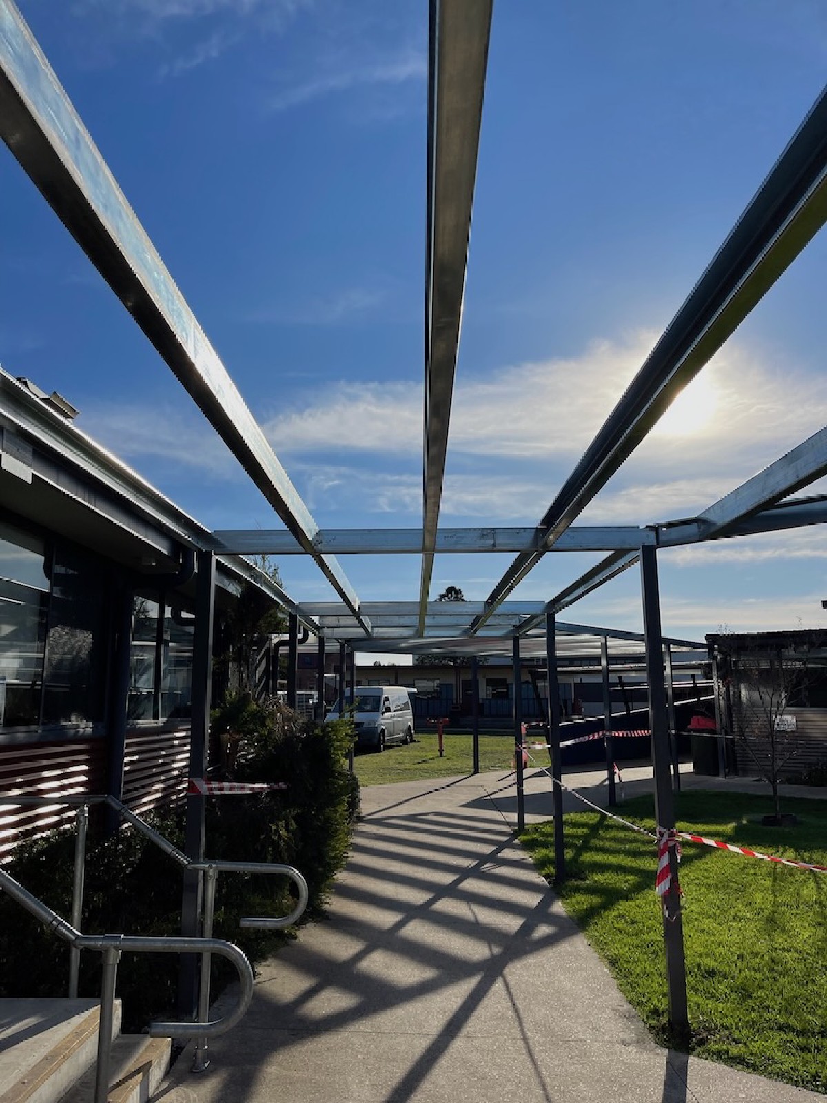 Covered area framing set out